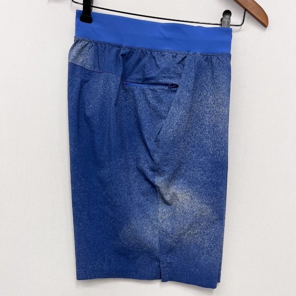 Lululemon Mens T.H.E. Linerless 9.5" Shorts Blue Specks Splatter Drawstring Sz M - Picture 8 of 10